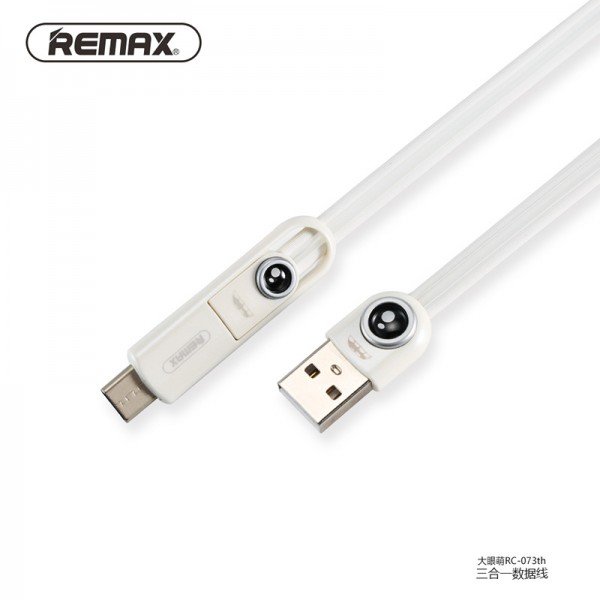 Кабель Remax Cutie Series RC-073th 3 в 1 Micro/Type-C/Lightning 