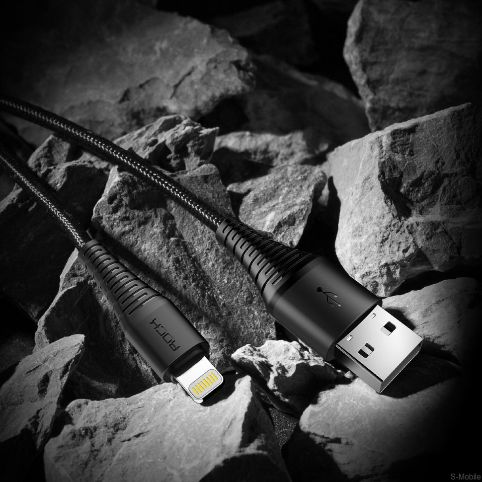 Кабель USB/Lightning Rock Hi-Tensile Charge&Sync Round Cable 