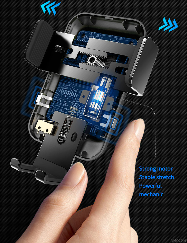 Автомобильный сенсорный держатель с беспроводной зарядкой Rock Universal Auto Lock Wireless Charging Car Mount edz-03 