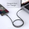 Кабель Rock R2 USB - Type-C 5A Super Fast Charge Metal Braided Charge & Sync Round Cable 
