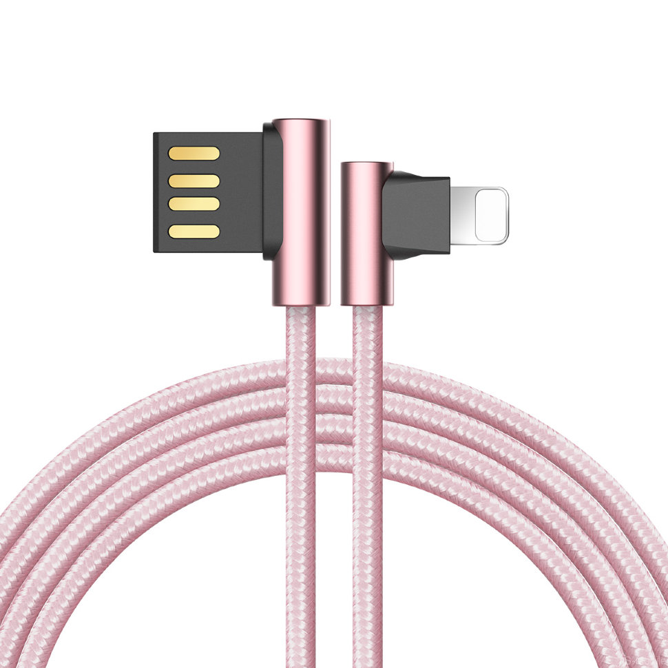 Кабель USB/Lightning L-shape Metal Charge & Sync round Cable 