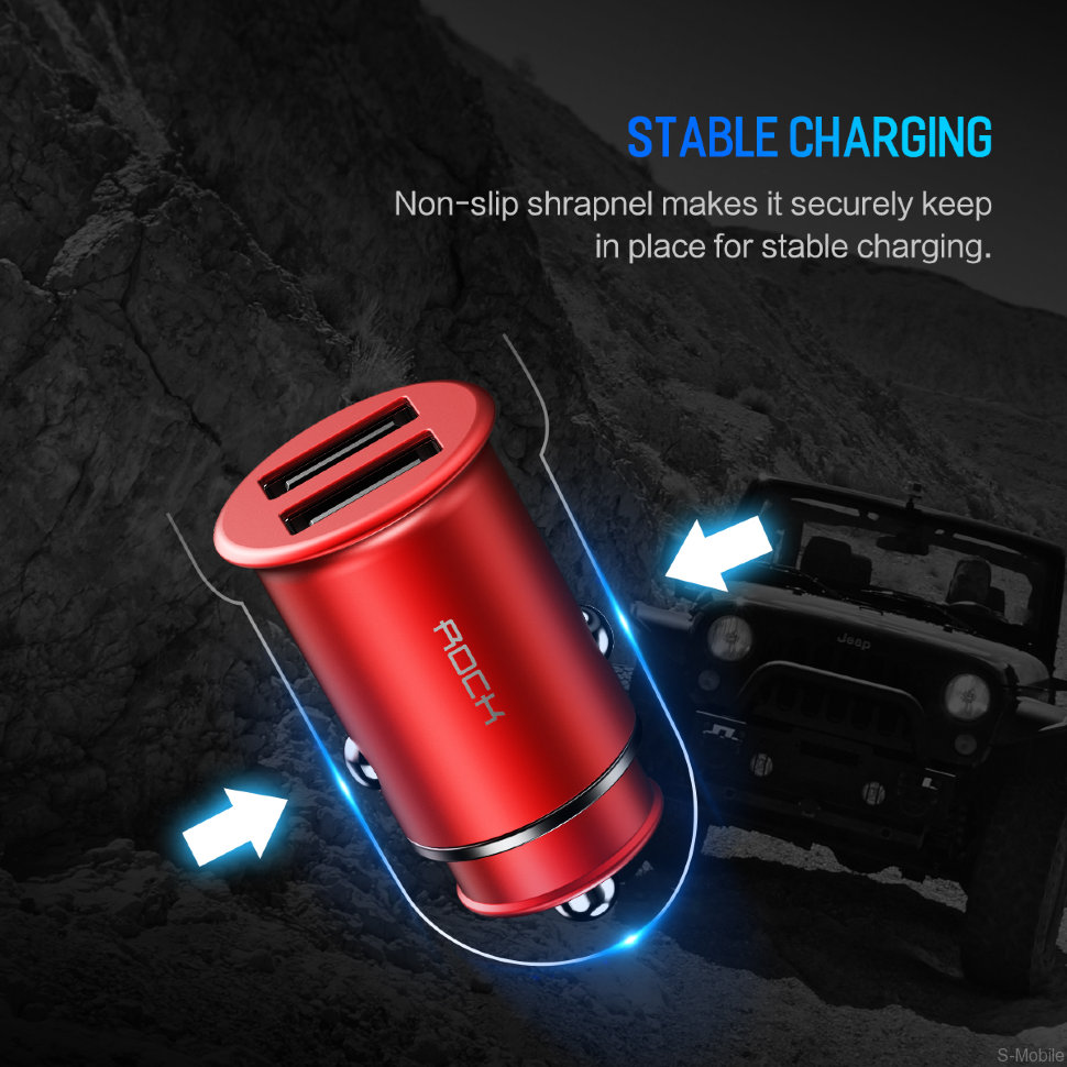 Автомобильное зарядное устройство Rock Metal mini car charger 