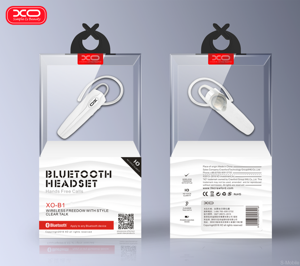 Гарнитура Bluetooth XO B-1 