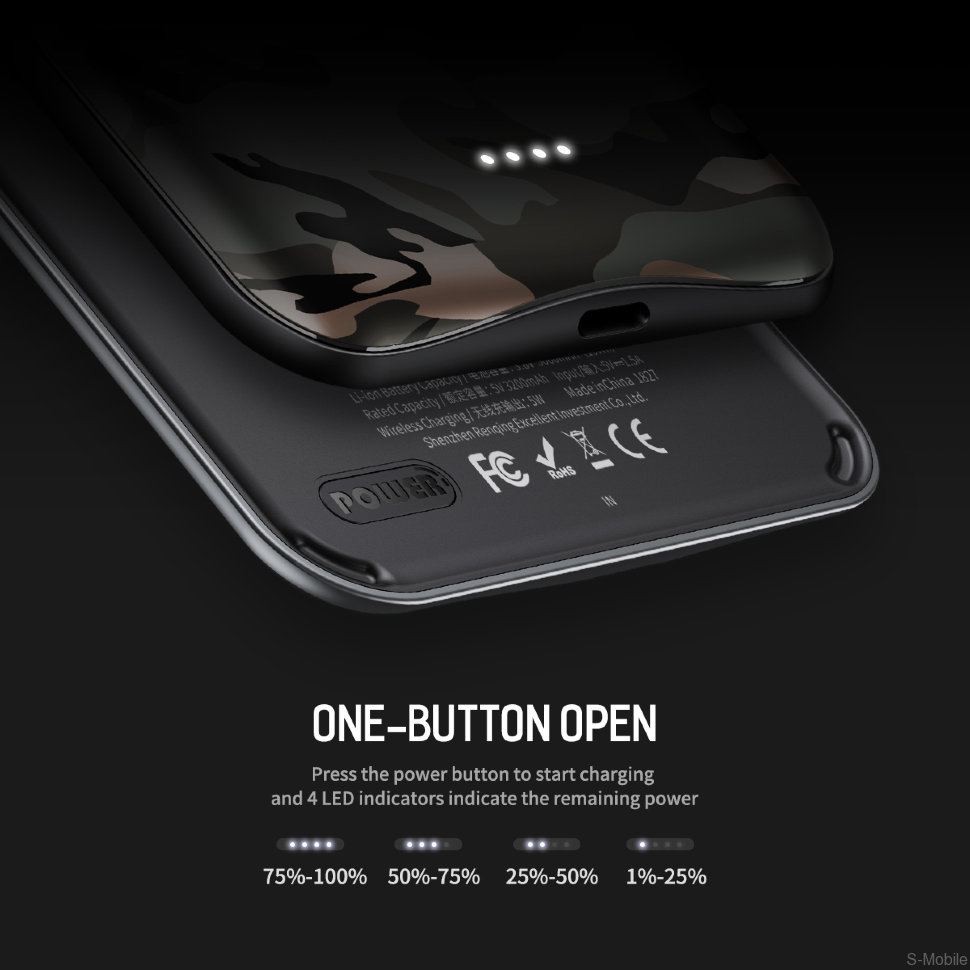 Rock P69 беспроводной аккумулятор накладка на iPhone X/XS 