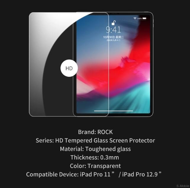 Защитное стекло Rock для iPad 2018 (11") HD Tempered Glass Screen Protector  