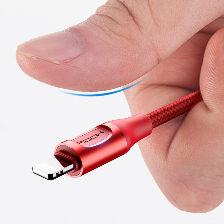 Кабель USB-lightning Rock Stretchable Charge & Sync Cable красный 