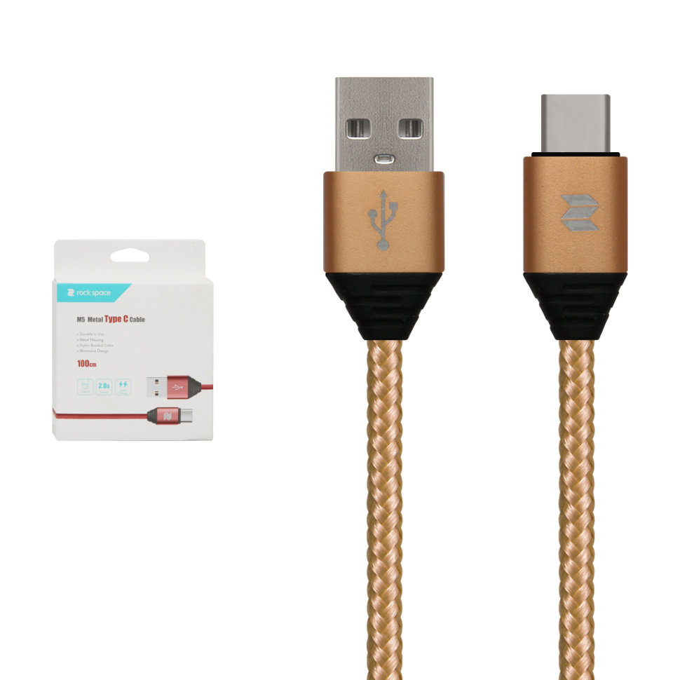 Кабель rock space M5 Metal Type C cable Android devices with Type C connector 