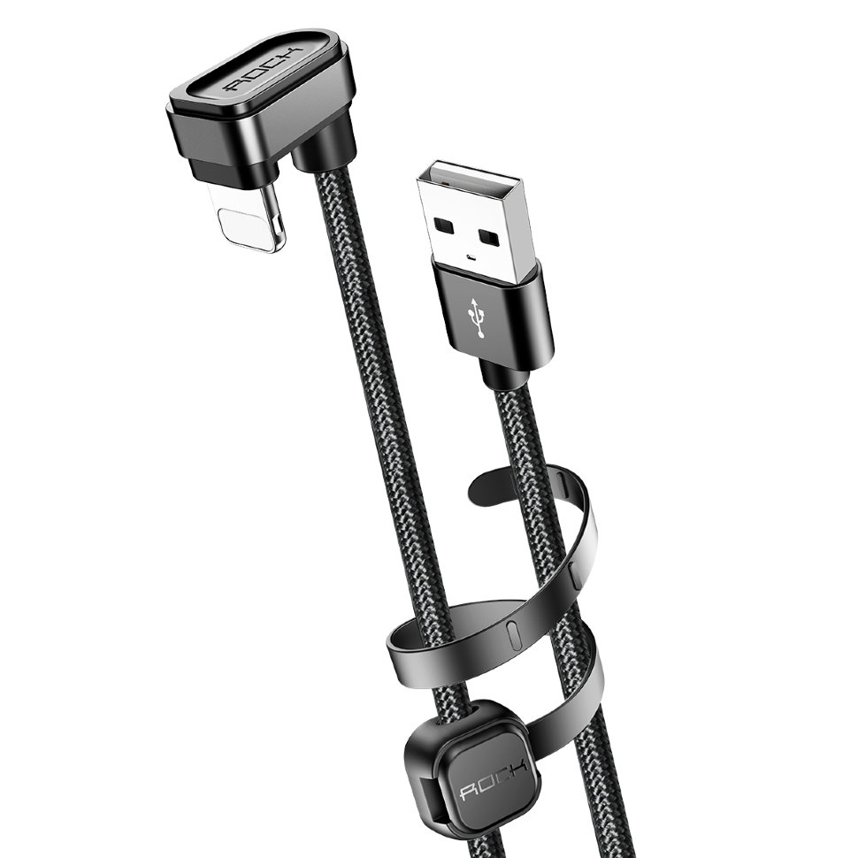 Кабель USB/Lightning Rock U-shaped Metal Lightning Charge & Sync Cable 