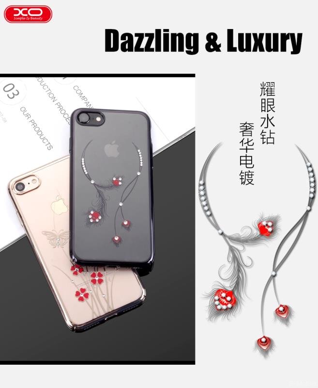 Накладка XO Diamond series iPhone X plume black 