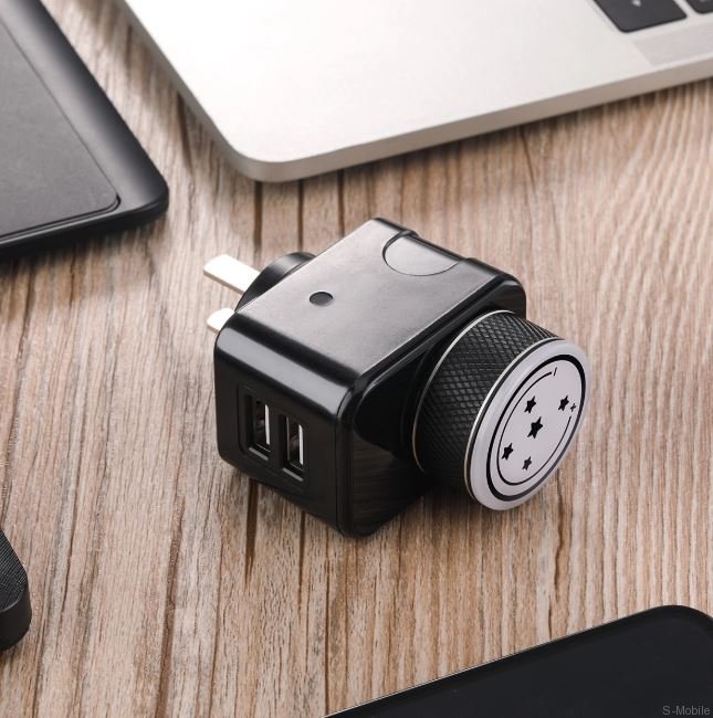Сетевое зарядное устройство Rock T21 2-в-1 mini Dual USB  с регулируемым ночником 