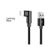 Rock L-shape Lightning Metal  Charge & Sync round Cable 