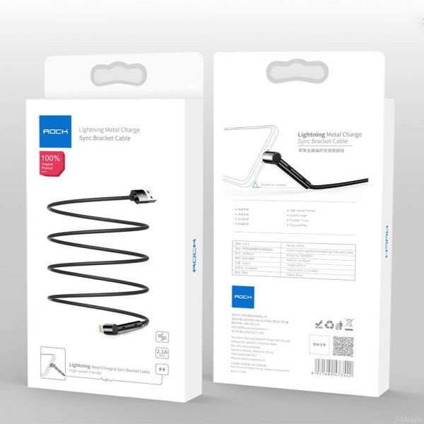 Кабель подставка USB/Lightning Rock Metal Charge& Sync  Bracket  Cable 