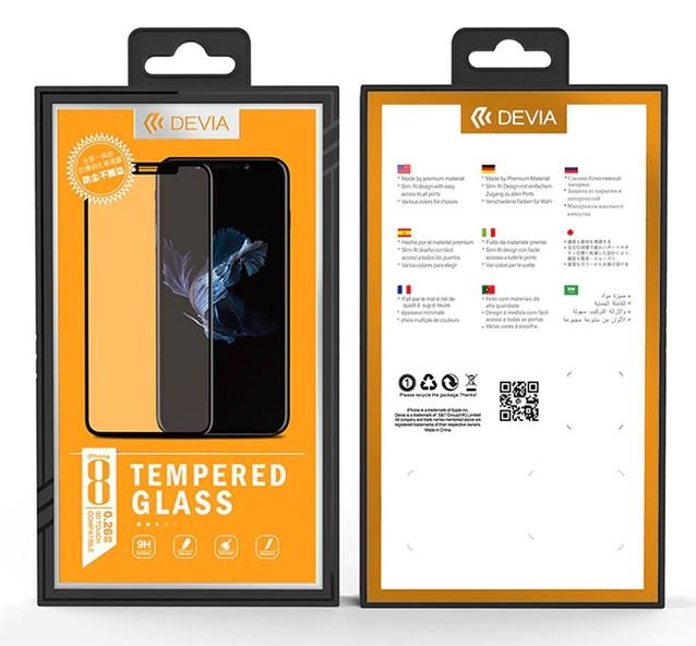 Защитное стекло на iphone X Devia Van Entire Vew невидимое и противопылевое 0,26 мм 