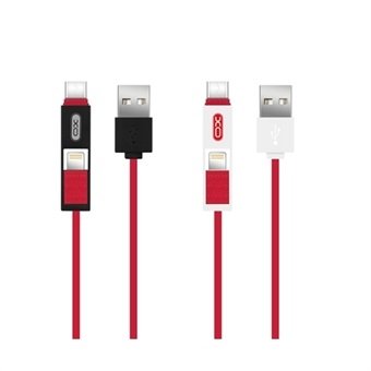 Кабель USB XO NB12 USB to Lightning/ USB to Type-C 3-в-1 