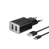 Сетевое зарядное устройство Deppa 2 USB 2.4А + кабель USB Type-C,  