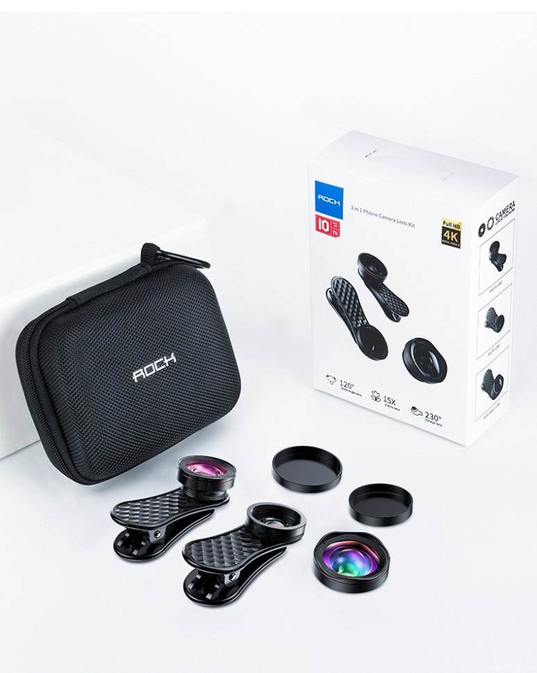 Набор линз для камеры Rock 3 in 1 Phone Camera Lens Kit 
