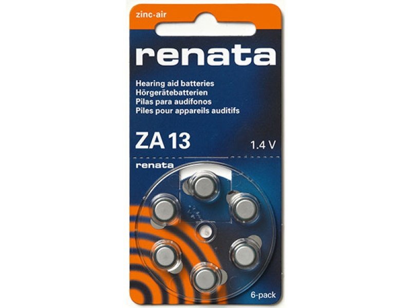 Элемент питания RENATA  ZA 13  BL6 (для слуховых аппаратов)  (6/60/300) 