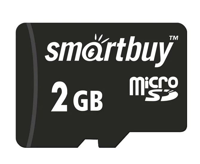 Карта памяти MicroSD  2GB  Smart Buy + SD адаптер 