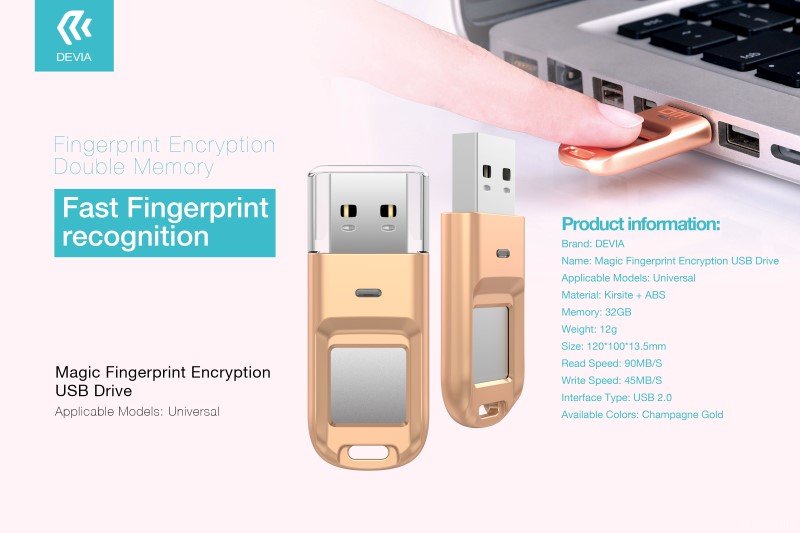 Флеш-накопитель Devia Magic fingerprint encryption USB drive 32GB 